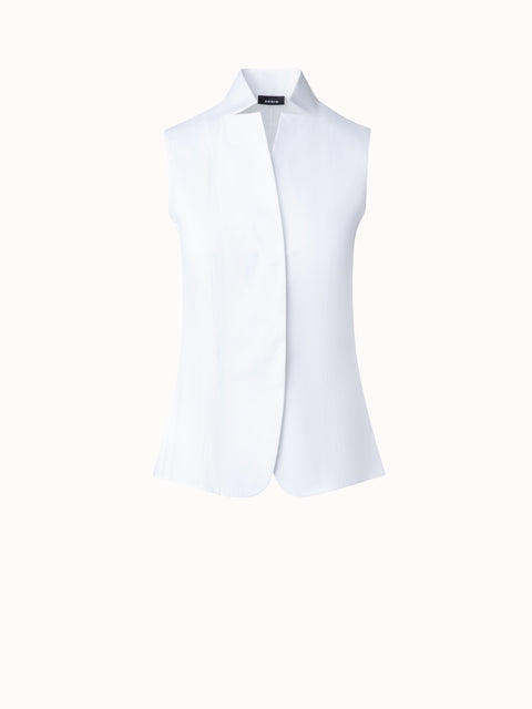 Ärmellose Bluse aus Baumwolle mit Stretchanteil