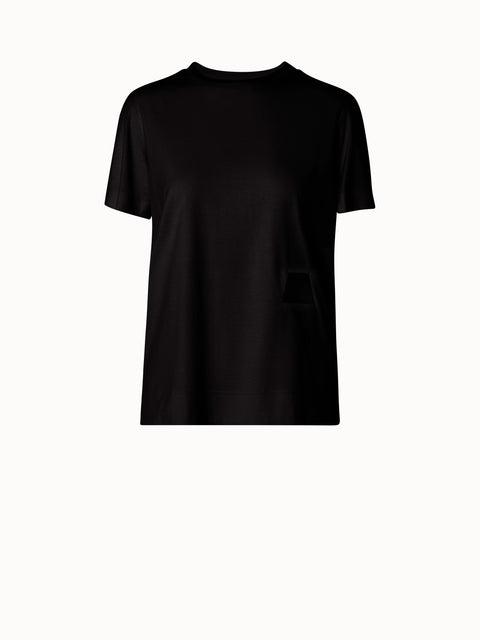 Baumwoll-T-Shirt mit Tüll-Trapez-Detail